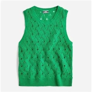 J Crew Cashmere pointelle sweater shell in green NWT